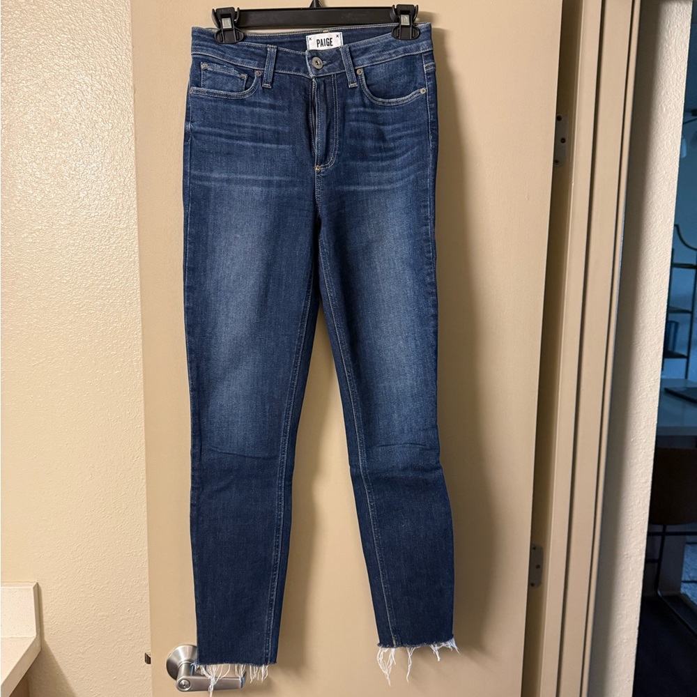 PAIGE Women's Skinny Jeans in Dark Blue